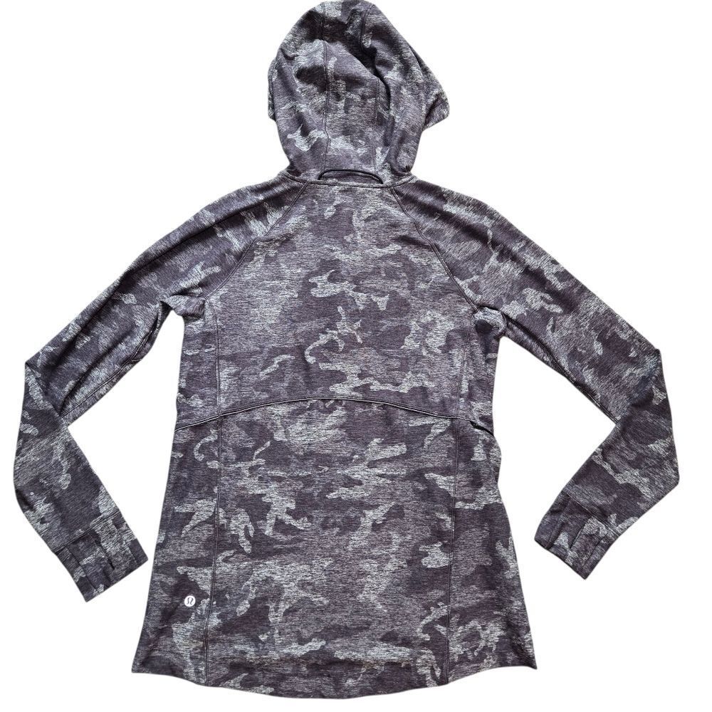 Lululemon Warm Stabilizer 1/2 Zip Hoodie Incognito Camo HTR Black - Picture 9 of 14